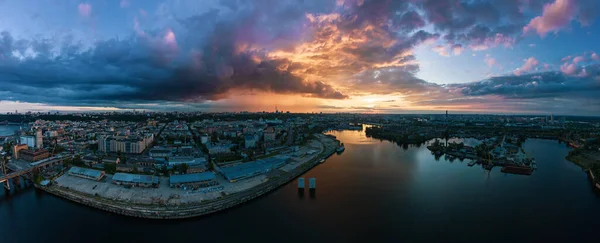 Naplemente a Dnipro felett — Stock Fotó