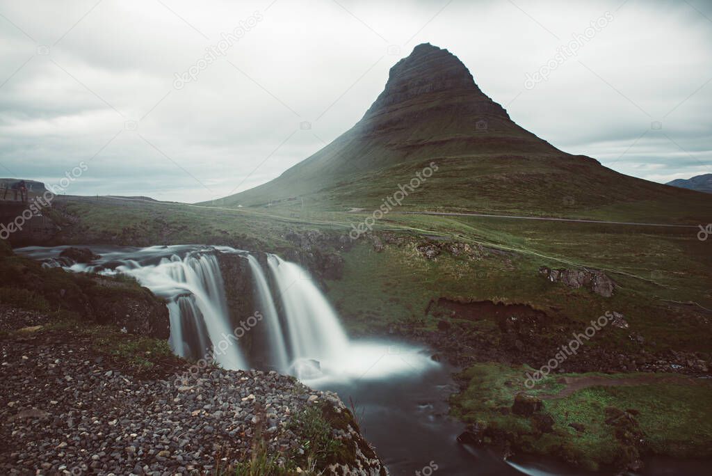 Kirkjufell mountain and waterfall