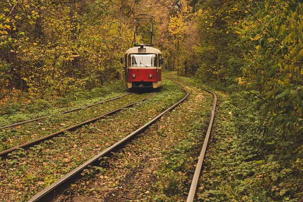 Tram rosso vintage — Foto Stock