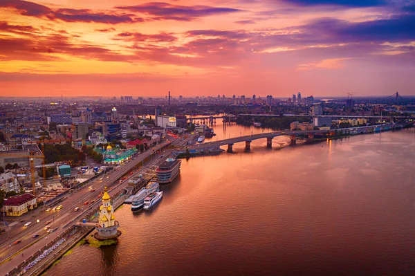 Sunset over Dnipro — Stock Photo, Image