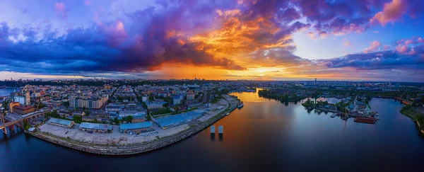 Naplemente a Dnipro felett — Stock Fotó