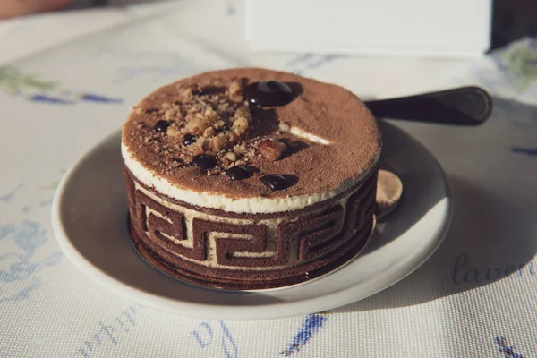 Gateau Rond Au Chokolate Noir Fete Stock Photo
