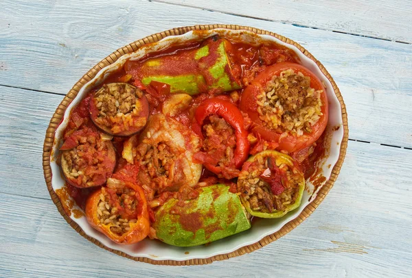 Tajin Mahshi - Mixed Stuffed Vegetables, Libyan Food