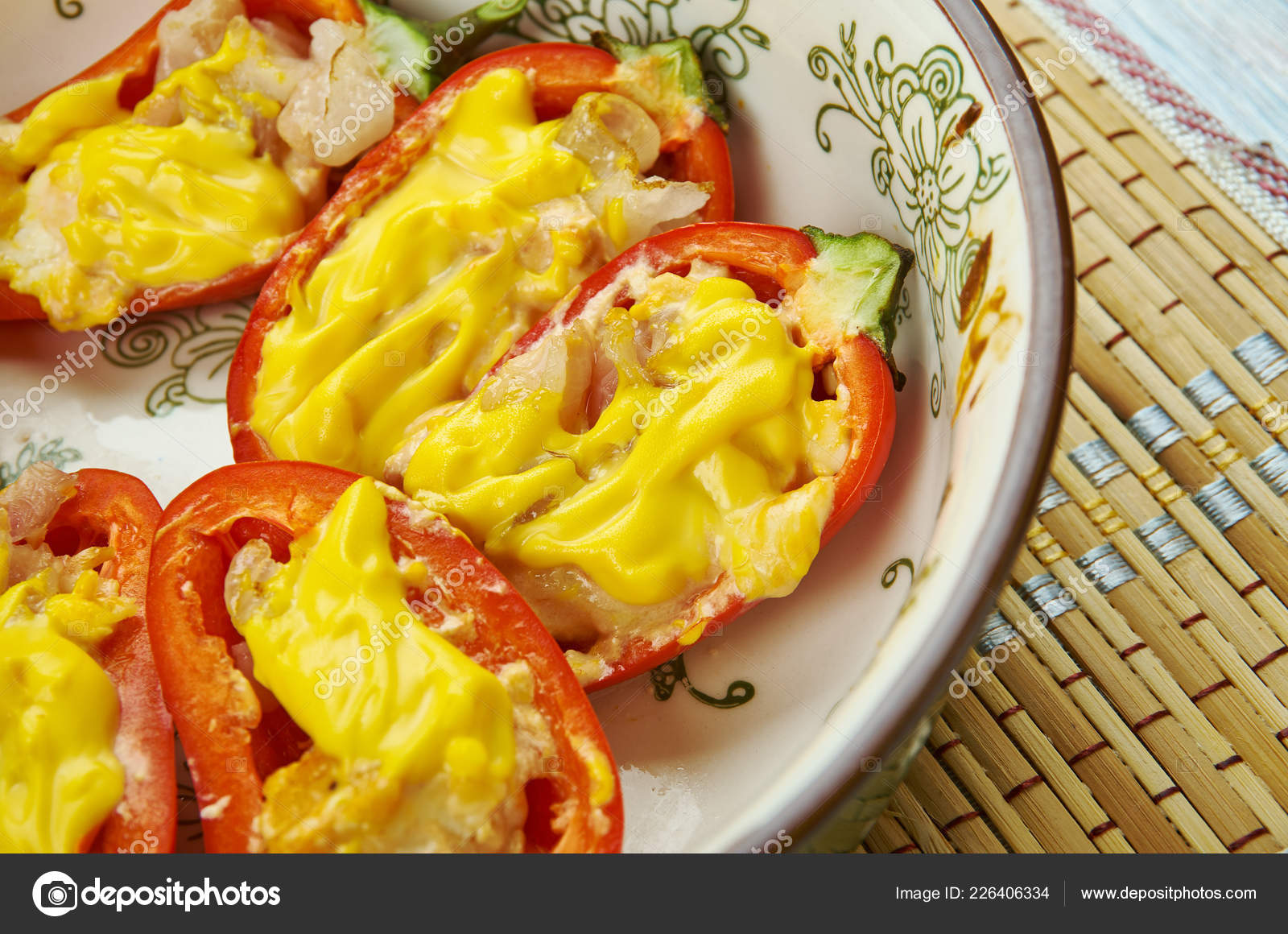 Cheesy Bacon Stuffed Mini Peppers Close Stock Photo C Fanfon 226406334