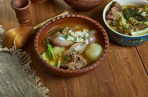 Powsowdie Scottish sheep's-head broth in Edinburgh, Scotland. — Stock Image Powsowdie Scottish Sheep Head Broth Edinburgh Scotland Royalty Free Stock Images