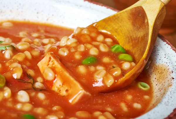 Sicilian Tomato Barley Soup , lassic tomato soup recipe — Stock Image Sicilian Tomato Barley Soup Lassic Tomato Soup Recipe Royalty Free Stock Images