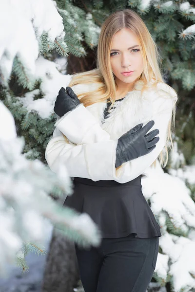 Portrait Young Blonde Woman Selective Focus — Stock Photo, Image