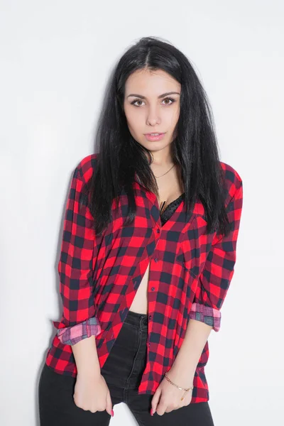 Young Thoughtful Woman Posing Camera — Stock Photo, Image