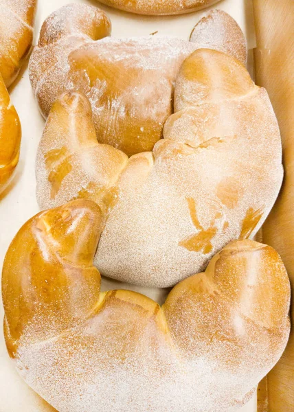 Große Croissants Viele Frische Croissants Aus Der Bäckerei — Stockfoto