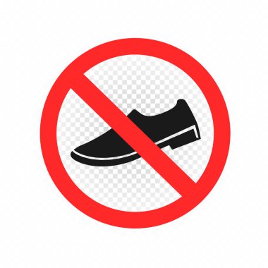 Do not stand here sign icon on white transparent background. Keep off feet. No step with foots clipart