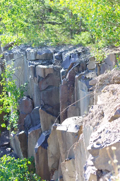 Bazaltowe Kolumny Skały Krajobraz Przyrodzie Piękny Kamień Geologiczne — Zdjęcie stockowe