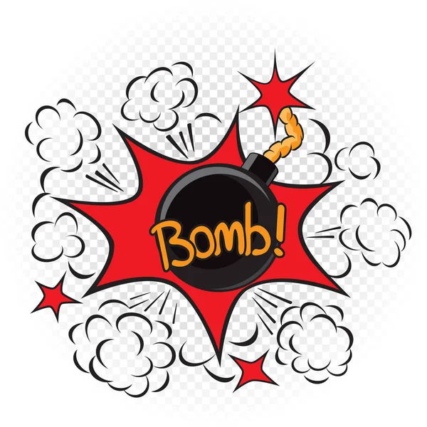 Bombe explodiert Cartoon Illustration — Stockvektor