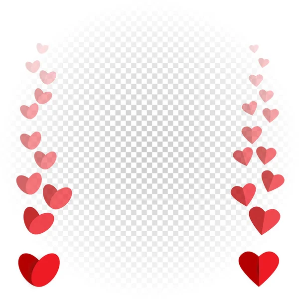 Corazones como moscas y desaparece — Vector de stock