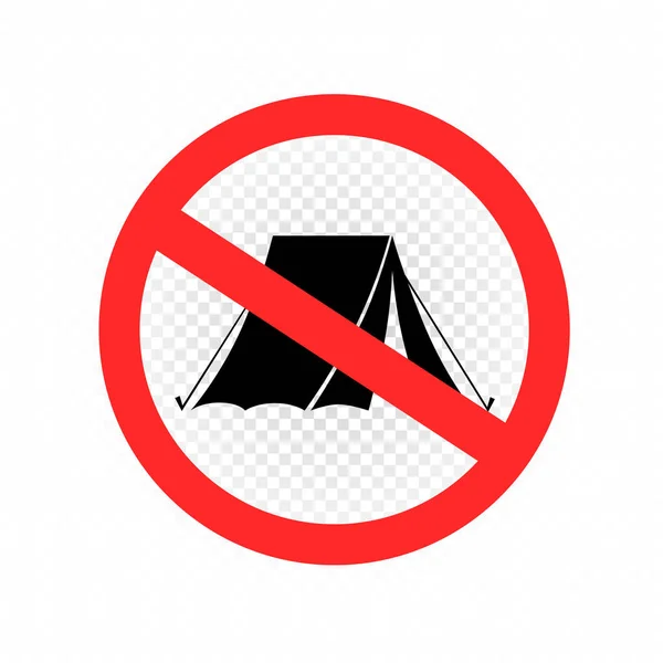 Pas de symbole de signe de camping icône — Image vectorielle