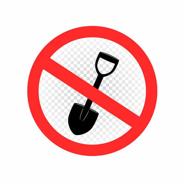 Digging is forbidden sign icon — Stock Vector