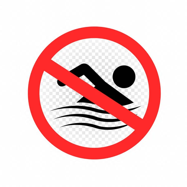 Simning är förbjudet skylt symbol — Stock vektor