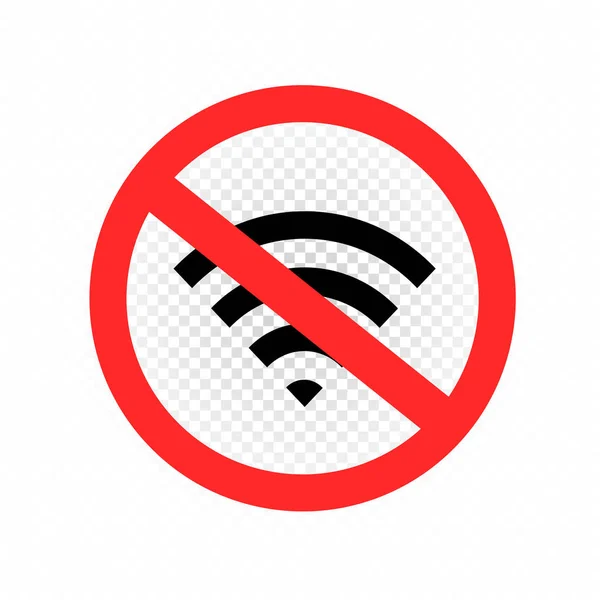 WiFi signalen förbjudet symbolikon — Stock vektor