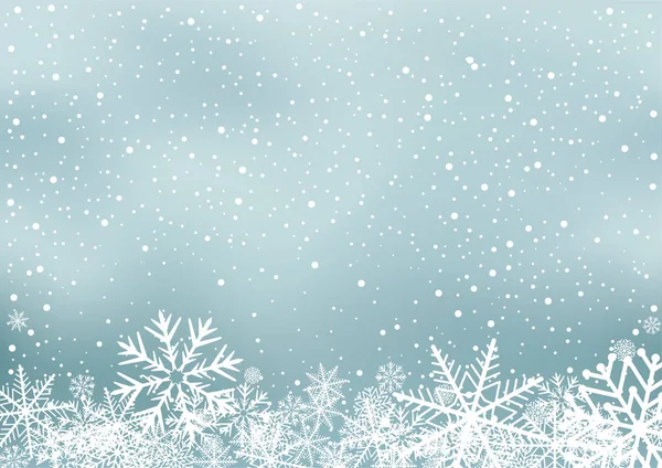 Winter holiday background with snow — Stock Vector