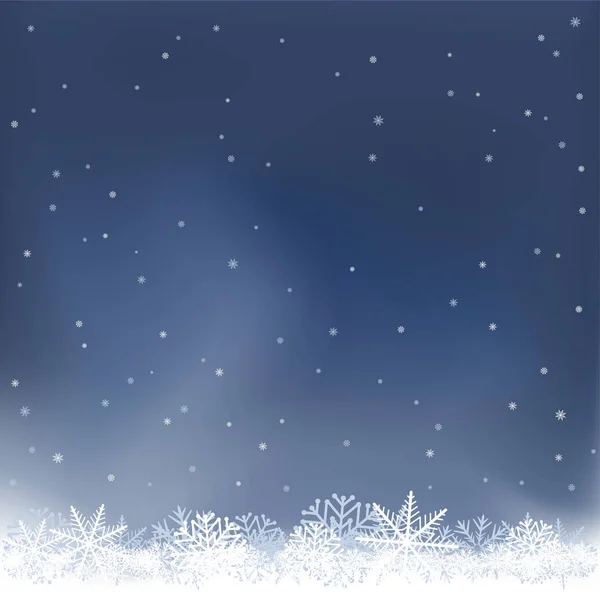 Night snow falls background — Stock Vector