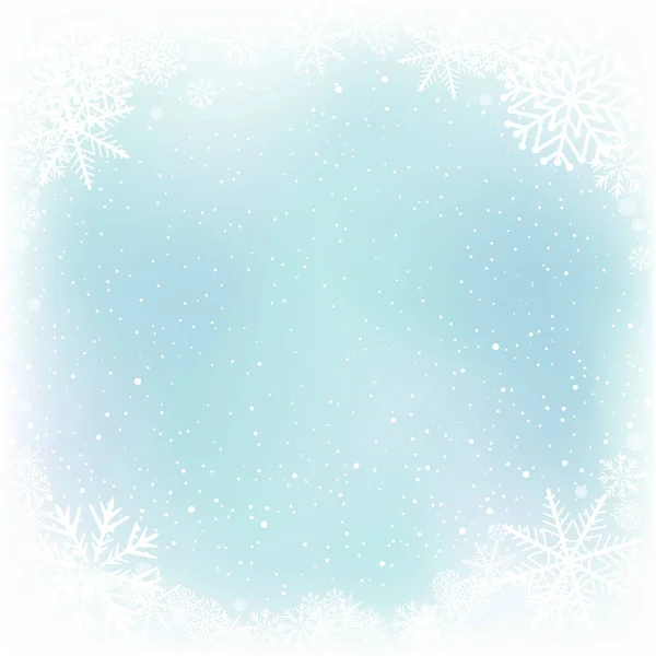 Cielo azul y nieve marco de invierno — Vector de stock