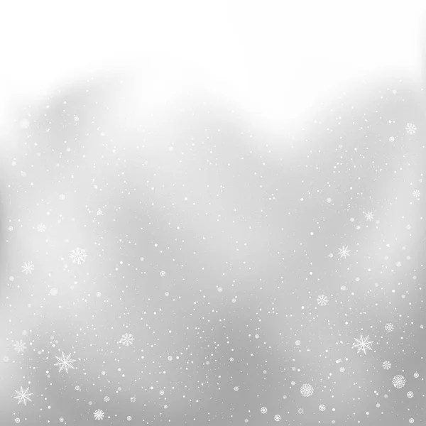 Christmas Snowfall Clouds Sky Backdrop Winter Snowfall Gray Background Frosty — Stock Vector