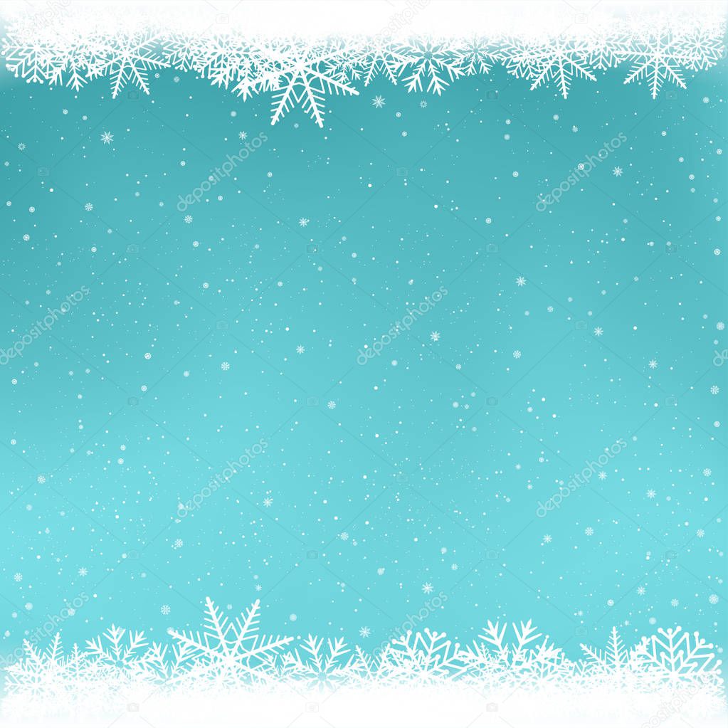 snowy azure color winter template
