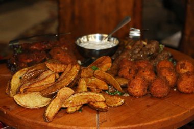 delicious potato meat and sauce