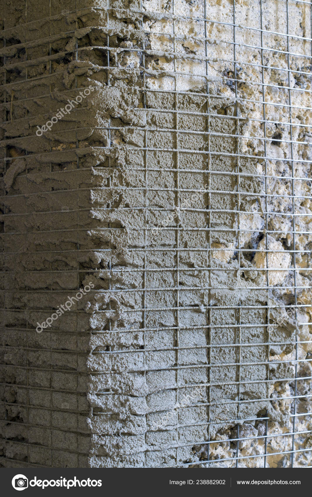 Repair Wall Corner Reinforcement Building Architecture Repair Wall Corner Reinforcement Building Architecture Lattice Base Construction Stock Photo