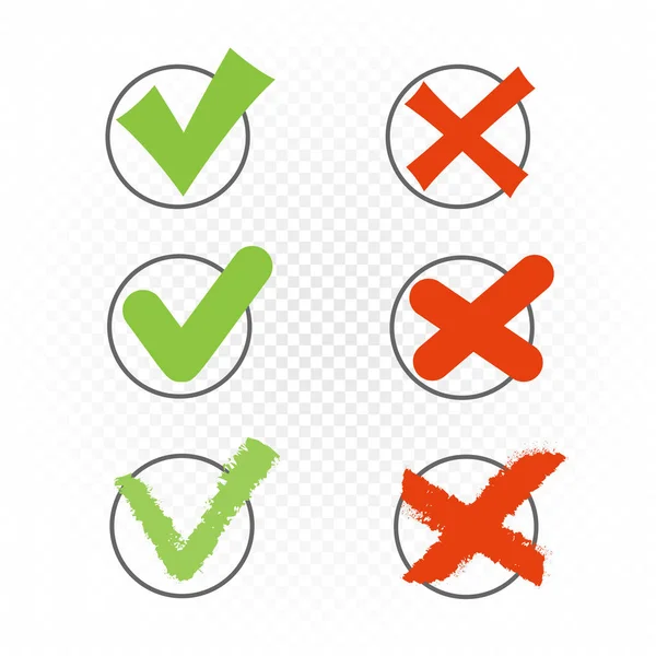 Voting Checkbox Sign Symbol Set Template Green Checkmark Tick Pictogram — Stock Vector