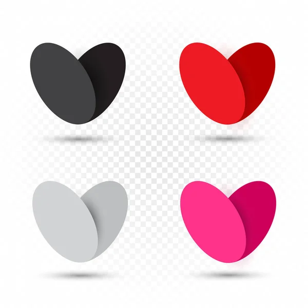 San Valentín corazones multicolor conjunto plantilla — Vector de stock