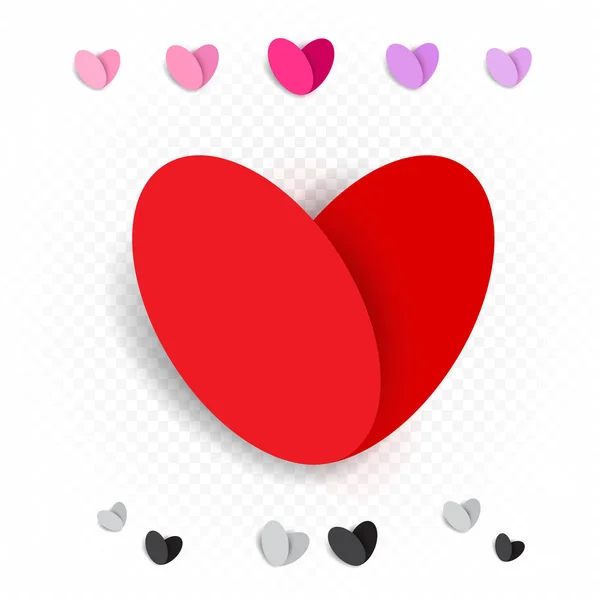 Amor corazón decoración conjunto — Vector de stock