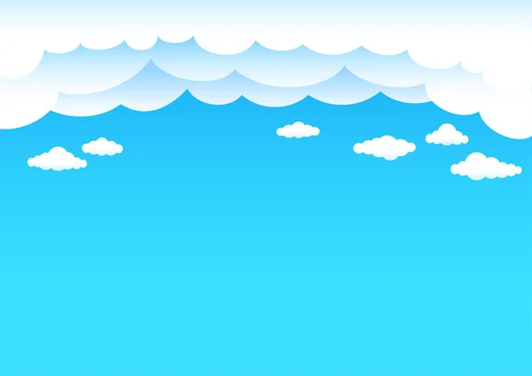 Мультяшні хмари і блакитне небо — стоковий вектор