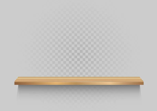 Étagère en bois sur fond transparent — Image vectorielle