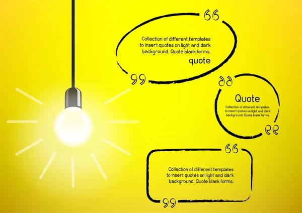 Ampoule et citation d'idée — Image vectorielle