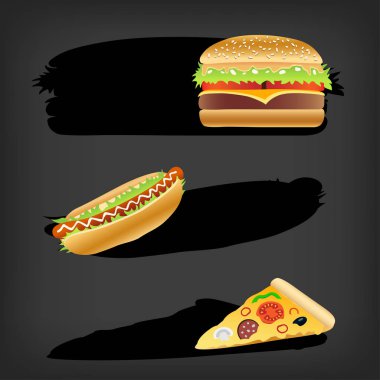 Burger Hot Dog Pizza fiyat etiketi şablonu