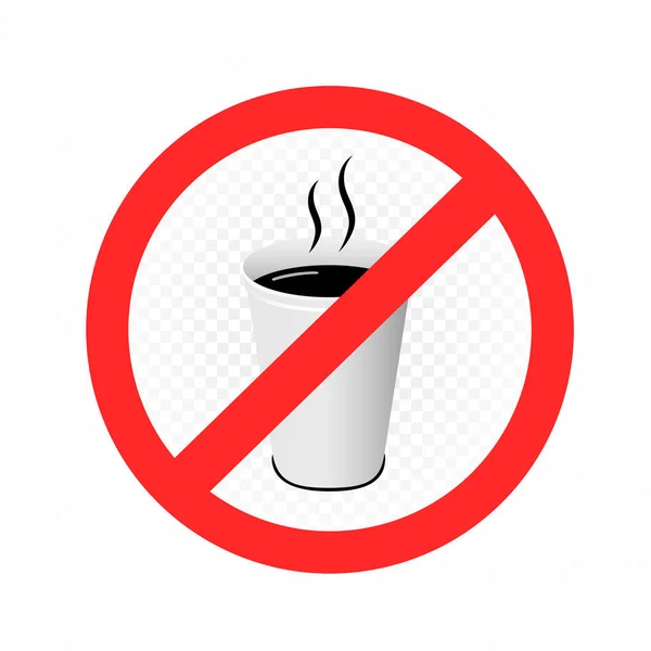 Warme dranken in plastic beker verbods teken — Stockvector