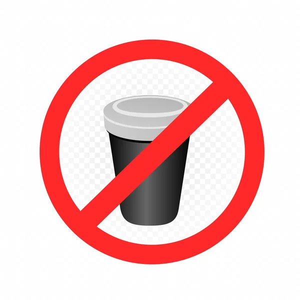 Étiquette d'interdiction de tasse en plastique — Image vectorielle