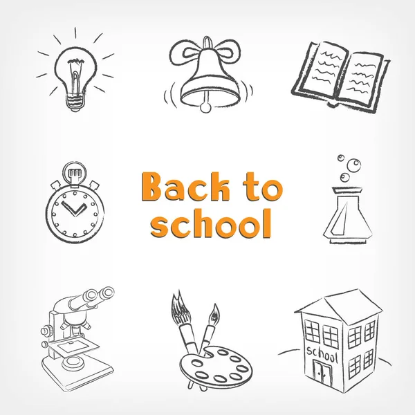 Drawings back to school — Stock Vector