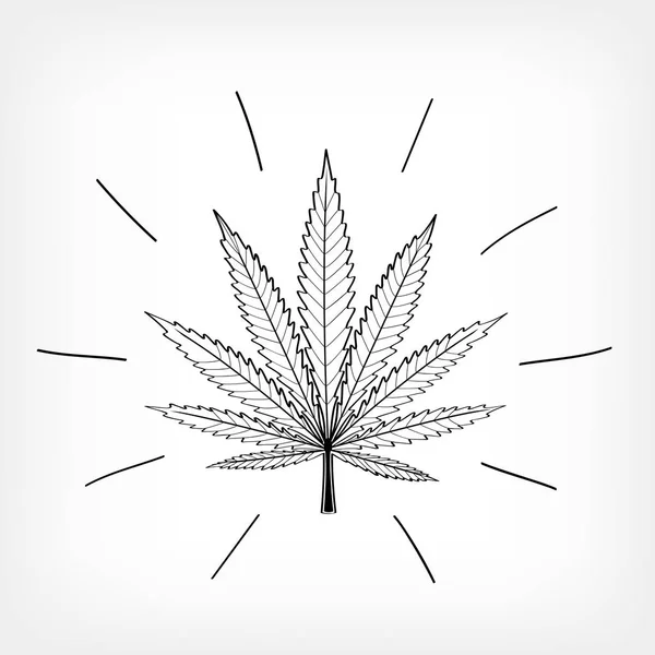 Cannabis witte achtergrond tekenen — Stockvector