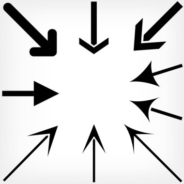 siyah oklar beyaz arka plan ayarlayın