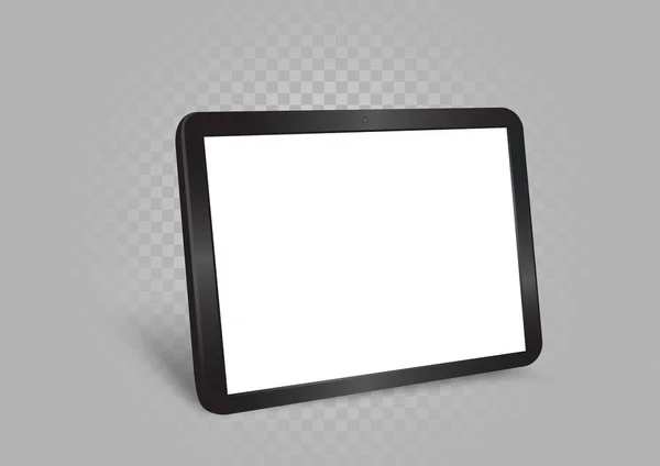 Zwarte Tablet grijze achtergrond — Stockvector