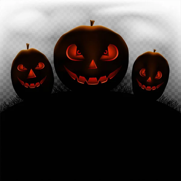 Niebla de calabazas de Halloween sobre fondo — Vector de stock