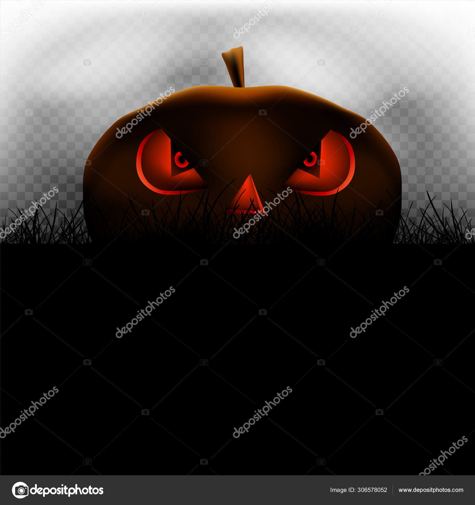 Halloween pumpkin fog and grass Stock Vector Image by ©romvo79 #306578052