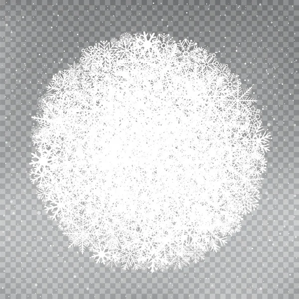Snöflingor rund snöboll mall — Stock vektor