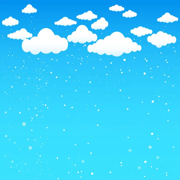 Nubes de dibujos animados y caída de poca nieve — Archivo Imágenes Vectoriales