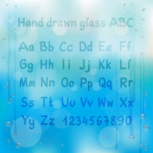 Hand drawn glass alphabet — Stock vektor