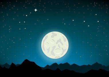 Ay dağları ve yıldız takımyıldızları