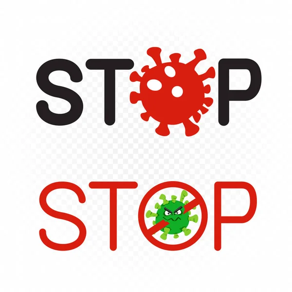 Coronavirus stop teken symbool set — Stockvector