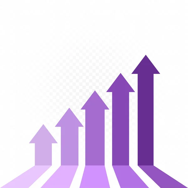 Modelo de gráfico de crescimento de seta roxa — Vetor de Stock