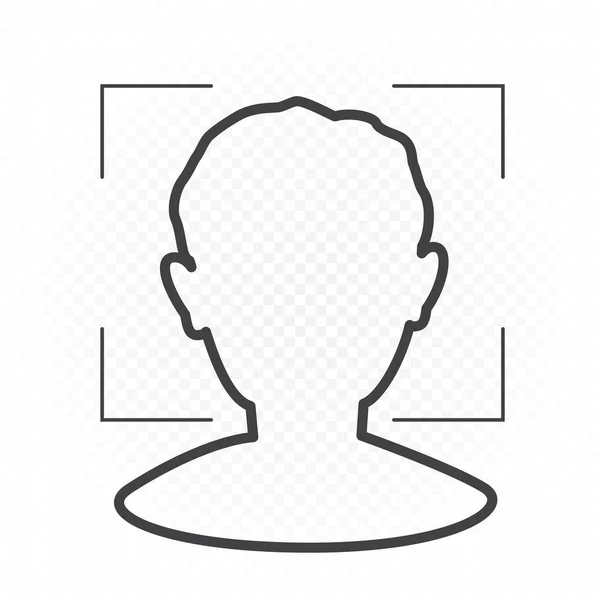 Símbolo de signo de identificación facial — Vector de stock